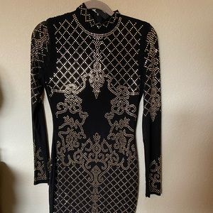 Black and gold dress